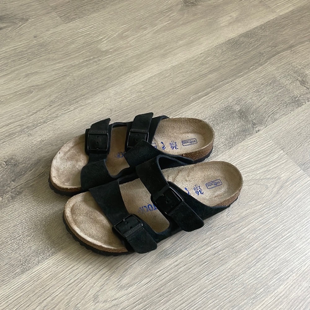 Birkenstock soft footbed suede black